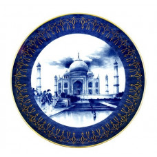 Wandschale, Jahresschale 2010, Weltkulturerbestätte 'Taj Mahal', kobaltblau