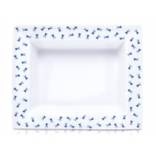 Vide-poche mittel, Markenzeichen, gestreute Schwerter, kobaltblau, weißer Rand, 16 x 13,5 cm