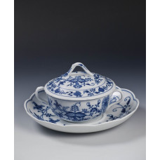 Suppennapf 3tlg., Zwiebelmuster, kobaltblau, weißer Rand, 0,35 l