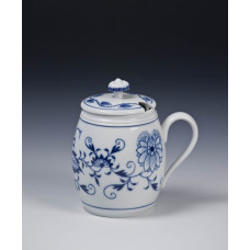 Senfgefäß m.A., Zwiebelmuster, kobaltblau, weißer Rand, 0,2 l