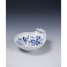 Salzgef&auml;&szlig;, Zwiebelmuster, kobaltblau, wei&szlig;er Rand, L 12 cm