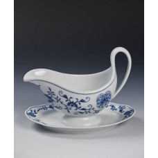 Sauciere, Zwiebelmuster, kobaltblau, wei&szlig;er Rand, V 0,25 l