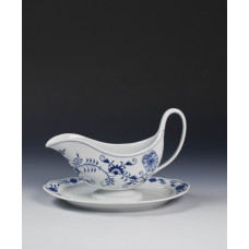 Sauciere, Zwiebelmuster, kobaltblau, wei&szlig;er Rand, V 0,30 l