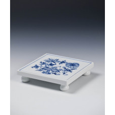 Untersetzer, Zwiebelmuster, kobaltblau, weißer Rand, 12 cm