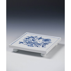 Untersetzer, Zwiebelmuster, kobaltblau, weißer Rand, 14,5 cm