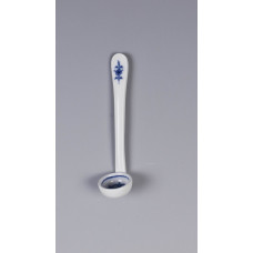 Senflöffel, Zwiebelmuster, kobaltblau, weißer Rand, L 10 cm