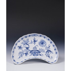 Grätenschale, Zwiebelmuster, kobaltblau, weißer Rand, L 26 cm