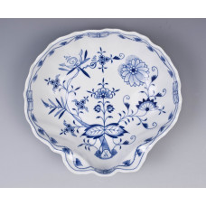 Beilageschale, Zwiebelmuster, kobaltblau, weißer Rand, 25,5 cm