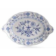 Schale zu 00029, Zwiebelmuster, kobaltblau, wei&szlig;er Rand, 50 cm