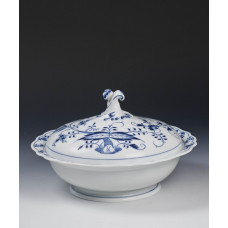 Sch&uuml;ssel m.D., Zwiebelmuster, kobaltblau, wei&szlig;er Rand, V 1,00 l