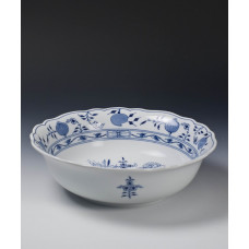 Sch&uuml;ssel, rund, Zwiebelmuster, kobaltblau, wei&szlig;er Rand, &oslash; 27 cm