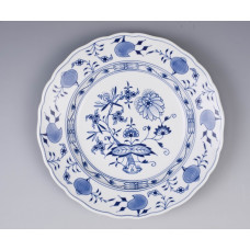 Teller, Zwiebelmuster, kobaltblau, weißer Rand, ø 26 cm