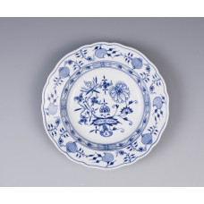 Teller, tief, Zwiebelmuster, kobaltblau, weißer Rand, ø 19 cm