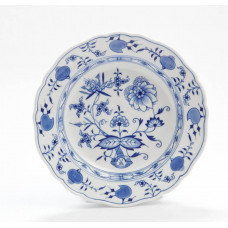 Teller, tief, Zwiebelmuster, kobaltblau, weißer Rand, ø 20 cm