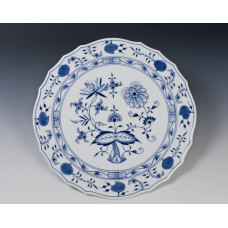 Tortenplatte rund, Zwiebelmuster, kobaltblau, weißer Rand, ø 34 cm