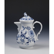 Mokkakanne, Zwiebelmuster, kobaltblau, weißer Rand, V 0,45 l