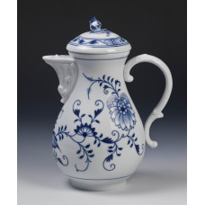 Kaffeekanne, Zwiebelmuster, kobaltblau, weißer Rand, V 0,85 l
