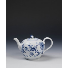 Teekanne, Zwiebelmuster, kobaltblau, weißer Rand, V 0,50 l