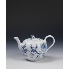 Teekanne, Zwiebelmuster, kobaltblau, weißer Rand, V 0,55 l