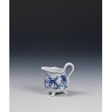 Milchkännchen mit Füßen, Zwiebelmuster, kobaltblau, weißer Rand, 0,04 l