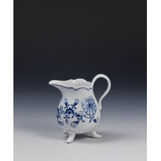 Milchkännchen mit Füßen, Zwiebelmuster, kobaltblau, weißer Rand, 0,15 l