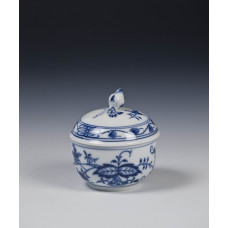 Zuckerdose, Zwiebelmuster, kobaltblau, weißer Rand, ø 6 cm