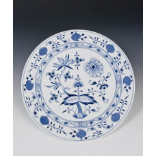 Tortenplatte rund, Zwiebelmuster, kobaltblau, weißer Rand, 31,5 cm