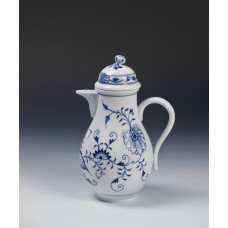 Mokkakanne, Zwiebelmuster, kobaltblau, weißer Rand, 0,4 l