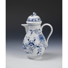 Kaffeekanne, Zwiebelmuster, kobaltblau, weißer Rand, 0,9 l