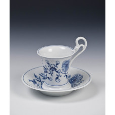 Kaffeetasse m.U., Zwiebelmuster, kobaltblau, weißer Rand, 0,09 l