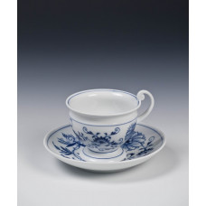 Tasse m.U., Zwiebelmuster, kobaltblau, weißer Rand, 0,13 l