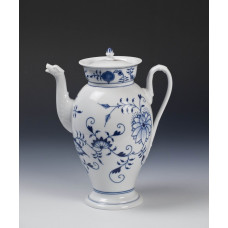 Kaffeekanne, Zwiebelmuster, kobaltblau, weißer Rand, 1 l