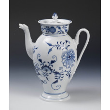 Kaffeekanne, Zwiebelmuster, kobaltblau, weißer Rand, 1,4 l