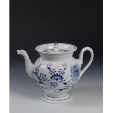 Teekanne, Zwiebelmuster, kobaltblau, weißer Rand, 1,3 l