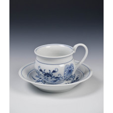 Kaffeetasse m.U., Zwiebelmuster, kobaltblau, weißer Rand, 0,2 l