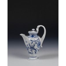 Mokkakanne, Zwiebelmuster, kobaltblau, weißer Rand, 0,25 l