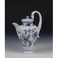 Kaffeekanne, Zwiebelmuster, kobaltblau, weißer Rand, 0,6 l