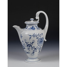 Kaffeekanne, Zwiebelmuster, kobaltblau, weißer Rand, 1 l