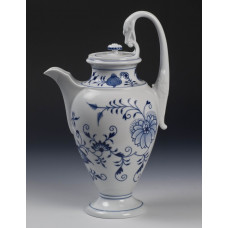 Kaffeekanne, Zwiebelmuster, kobaltblau, weißer Rand, V 1,4 l