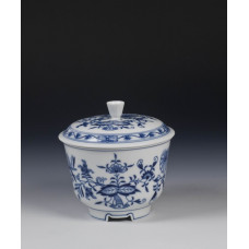 Keksdose, Zwiebelmuster, kobaltblau, weißer Rand, 14 cm