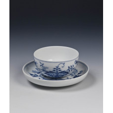 Teetasse m.U., Zwiebelmuster, kobaltblau, weißer Rand