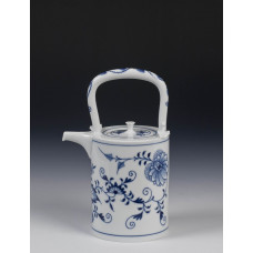 Kanne,hoch, Zwiebelmuster, kobaltblau, weißer Rand, 0,4 l