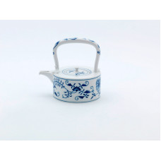 Kanne,flach, Zwiebelmuster, kobaltblau, weißer Rand, 0,3 l