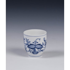 Becher, Zwiebelmuster, kobaltblau, weißer Rand, 0,04 l