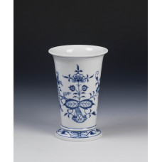 Vase, Zwiebelmuster, kobaltblau, weißer Rand, H 14 cm