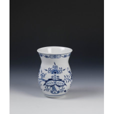 Vase, Zwiebelmuster, kobaltblau, weißer Rand, H 12 cm