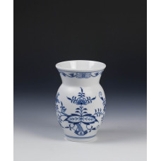 Vase, Zwiebelmuster, kobaltblau, weißer Rand, H 14 cm