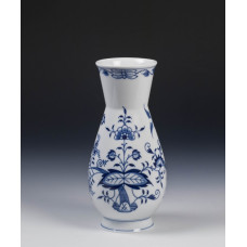 Vase, Zwiebelmuster, kobaltblau, weißer Rand, H 19,5 cm