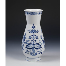 Vase, Zwiebelmuster, kobaltblau, weißer Rand, H 22 cm