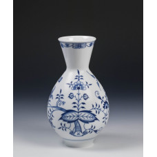 Vase, Zwiebelmuster, kobaltblau, weißer Rand, H 20 cm